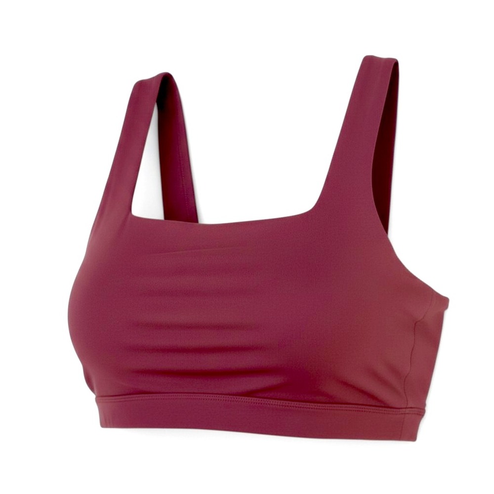 YITTY Square Neck Sports Bra Ultra Lift in Burgundy Athleisure Size Large